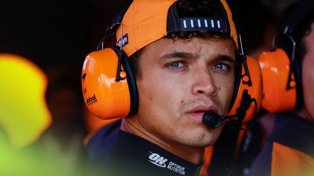 McLaren driver Lando Norris in the garage at the 2026 Dutch Grand Prix