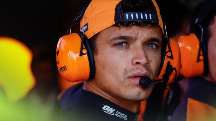 McLaren driver Lando Norris in the garage at the 2026 Dutch Grand Prix