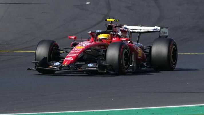 Lewis Hamilton drives in Italian GP qualifying for Ferrari.