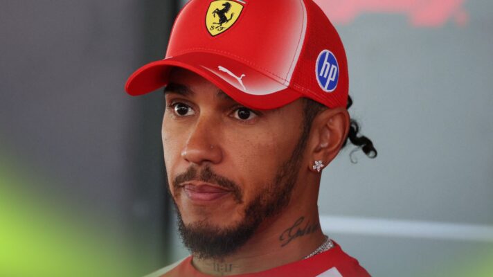 Ferrari driver Lewis Hamilton pictured at the 2026 Spanish Grand Prix
