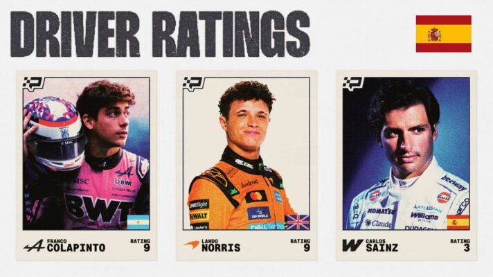 A collage of Franco Colapinto, Lando Norris, and Carlos Sainz.