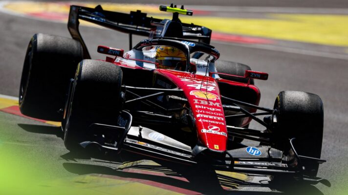 Lewis Hamilton driving the Ferrari SF-26 at the 2026 Spanish Grand Prix
