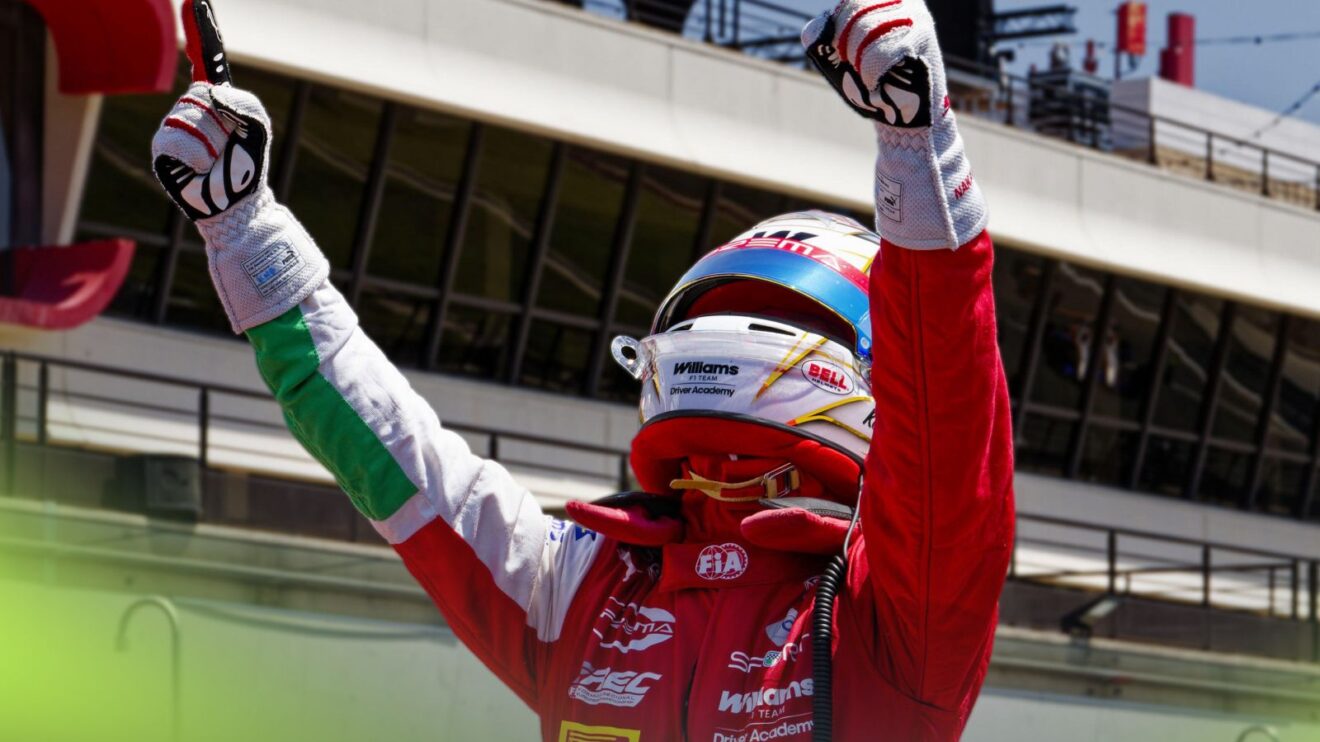Williams junior Kean Nakamura-Berta celebrates at the 2026 Formula Regional Championship Paul Ricard round in France
