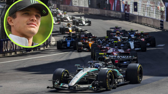 The start of the 2026 Monaco GP, Lando Norris in the circle