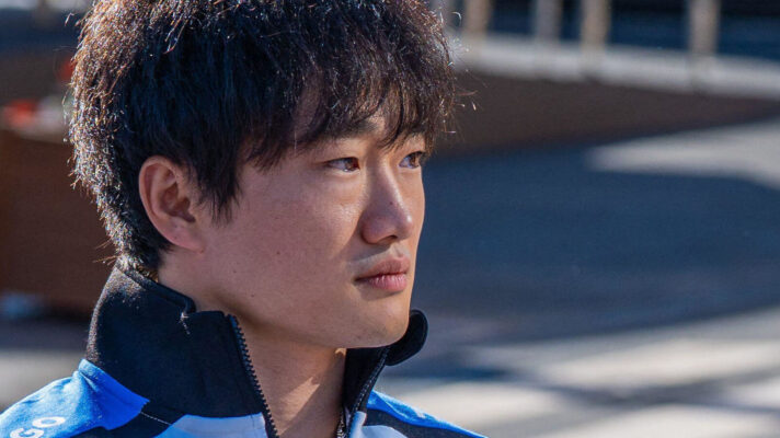 Yuki Tsunoda staring into the distance