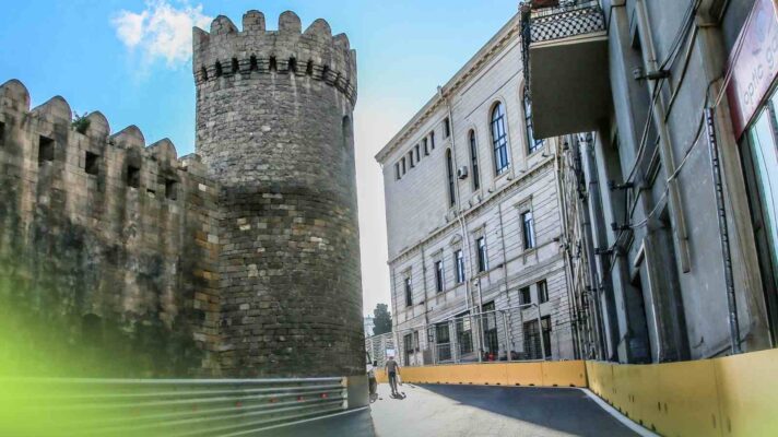 The Old Town section at the Baku City Circuit, home of the Azerbaijan Grand Prix.