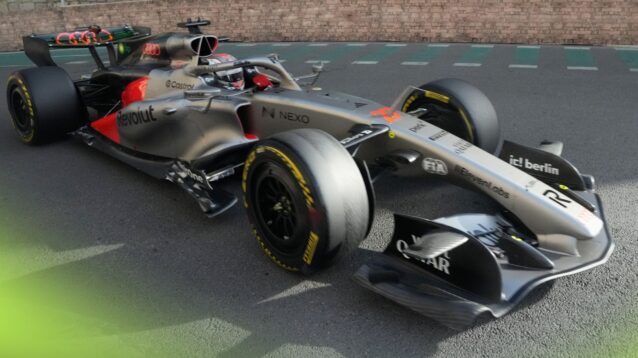 Nico Hulkenberg on track in the Audi during practice for the Azerbaijan Grand Prix.
