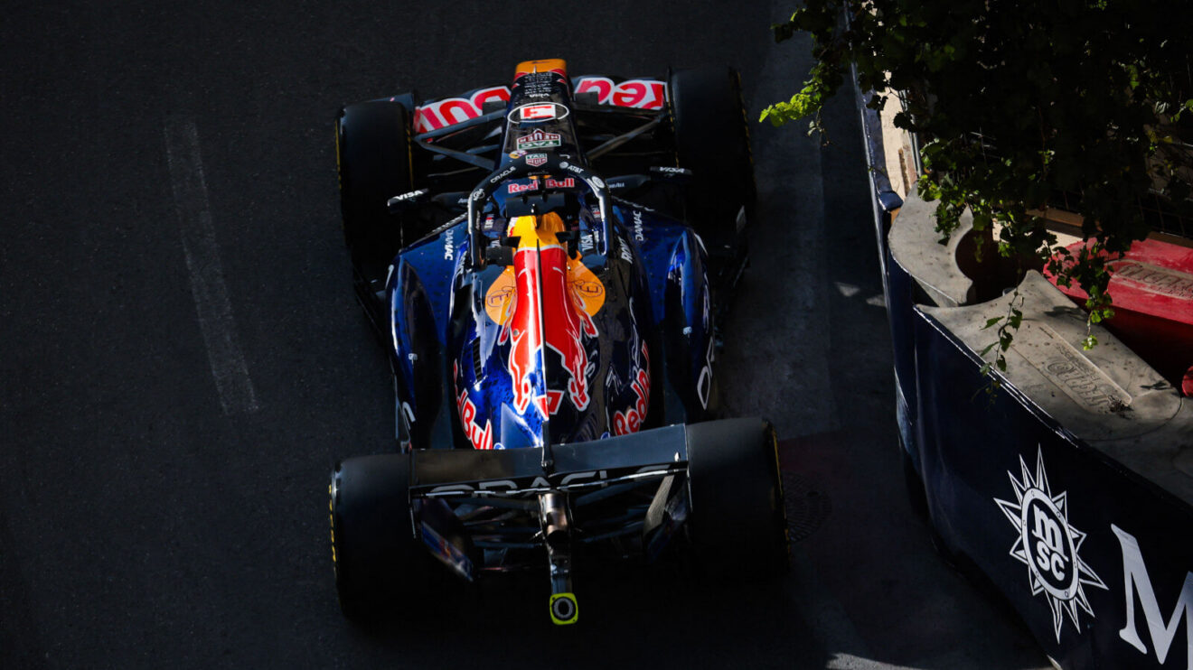 Max Verstappen driving the Baku circuit