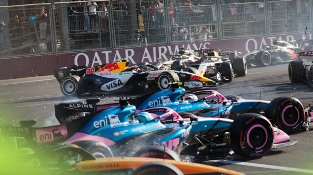 Lindblad and Lawson collide as a wider incident unfolds in Baku