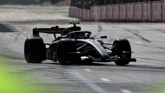 Gabriel Bortoleto in action for Audi at the 2026 Azerbaijan Grand Prix