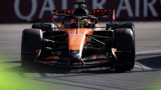 Oscar Piastri drives the McLaren MCL40 in Azerbaijan.