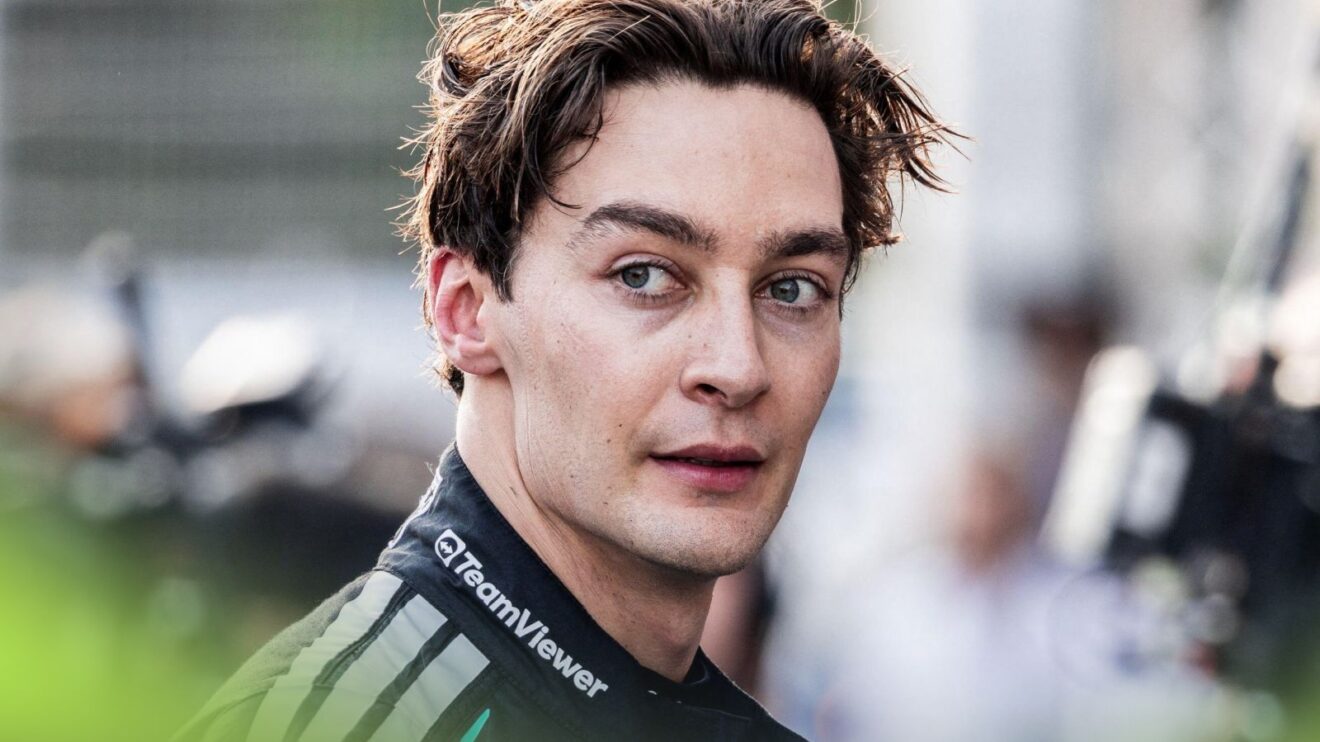 George Russell, Mercedes, pictured at the 2026 Azerbaijan Grand Prix