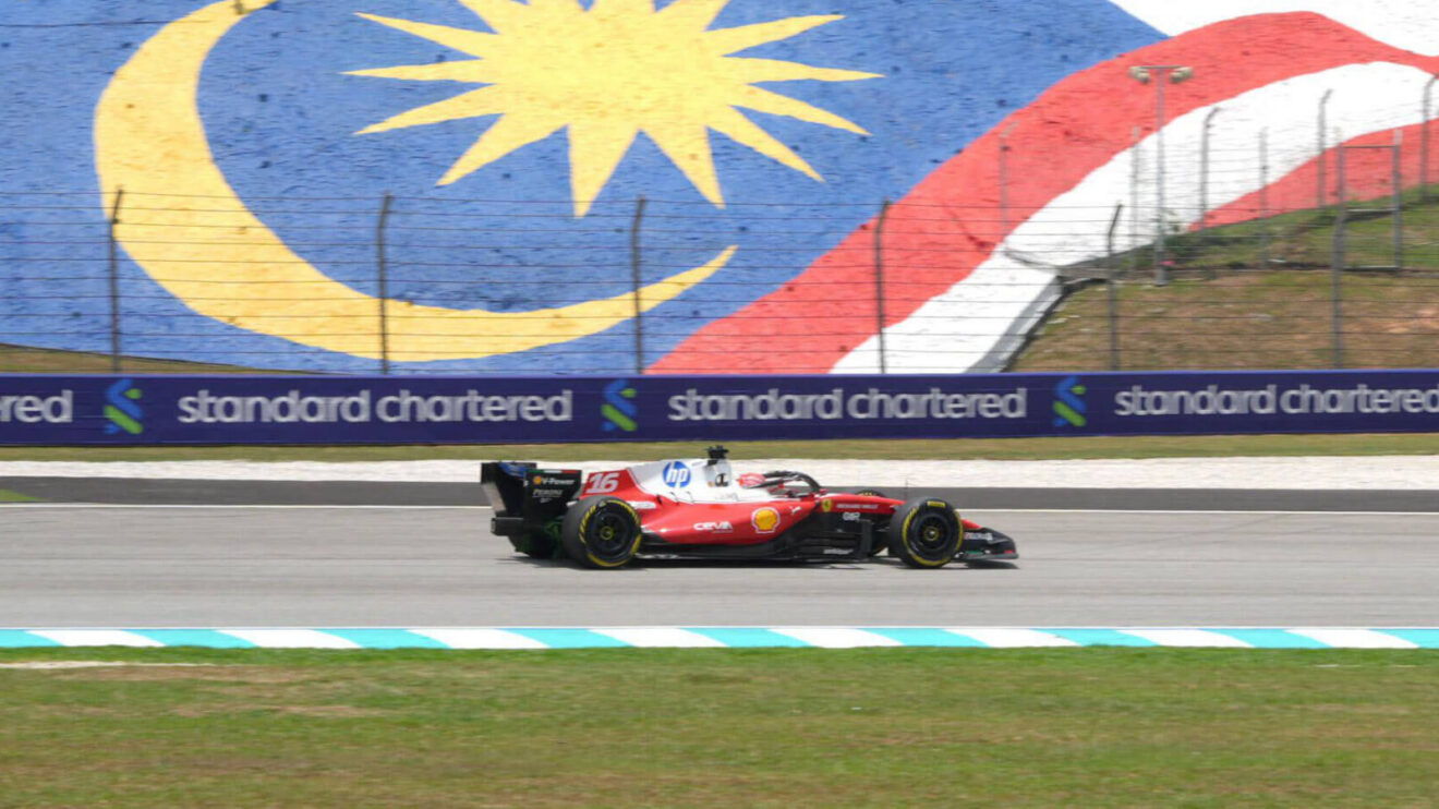 Charles Leclerc driving the Sepang circuit