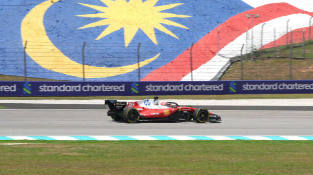 Charles Leclerc driving the Sepang circuit
