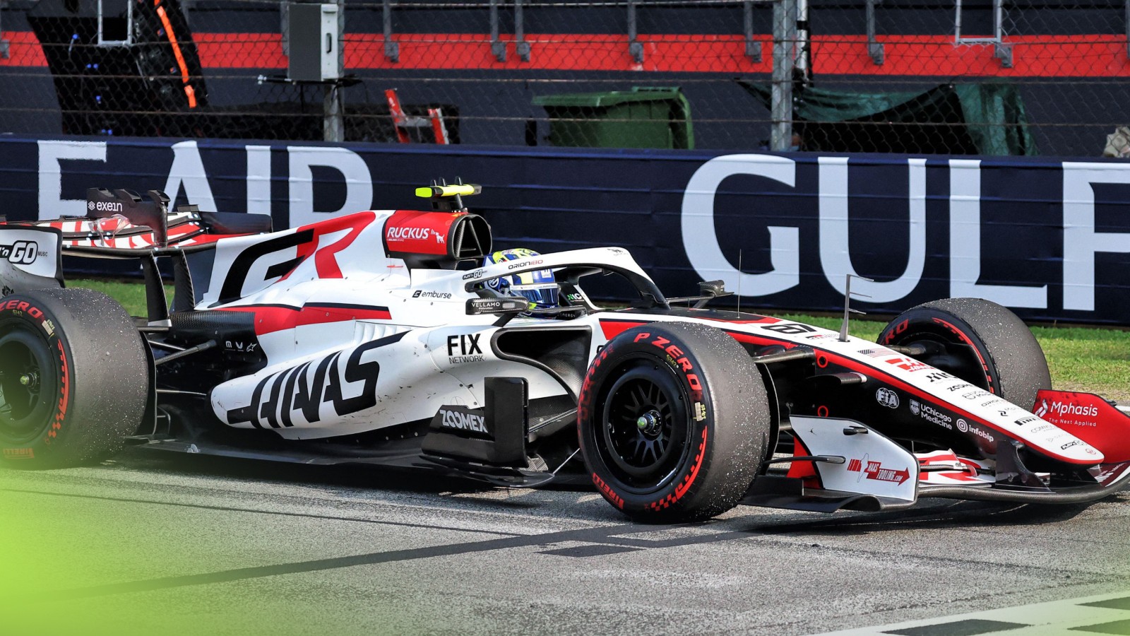 The debris buildup was evident during practice starts