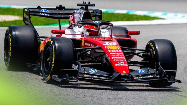 Charles Leclerc drives at the Bahrain Grand Prix in Malaysia.