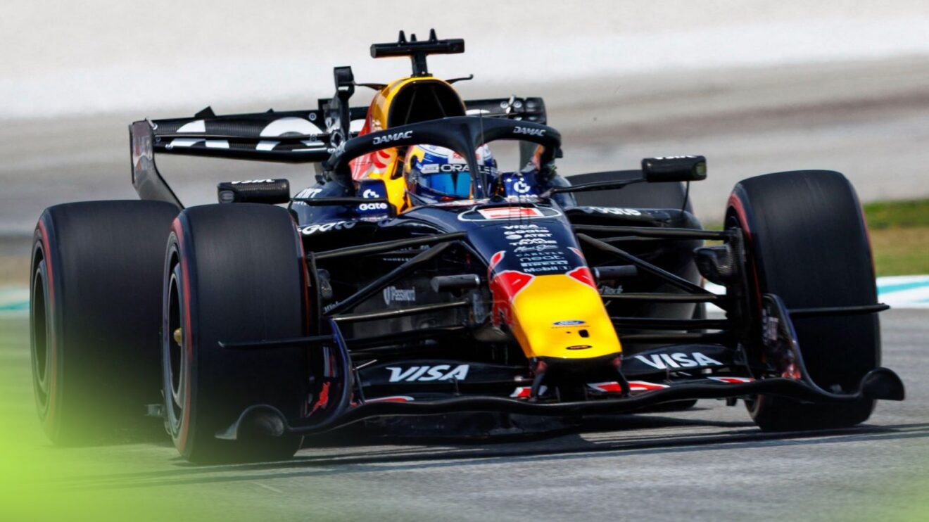 Red Bull driver Max Verstappen in action at the 2026 Bahrain Grand Prix in Malaysia