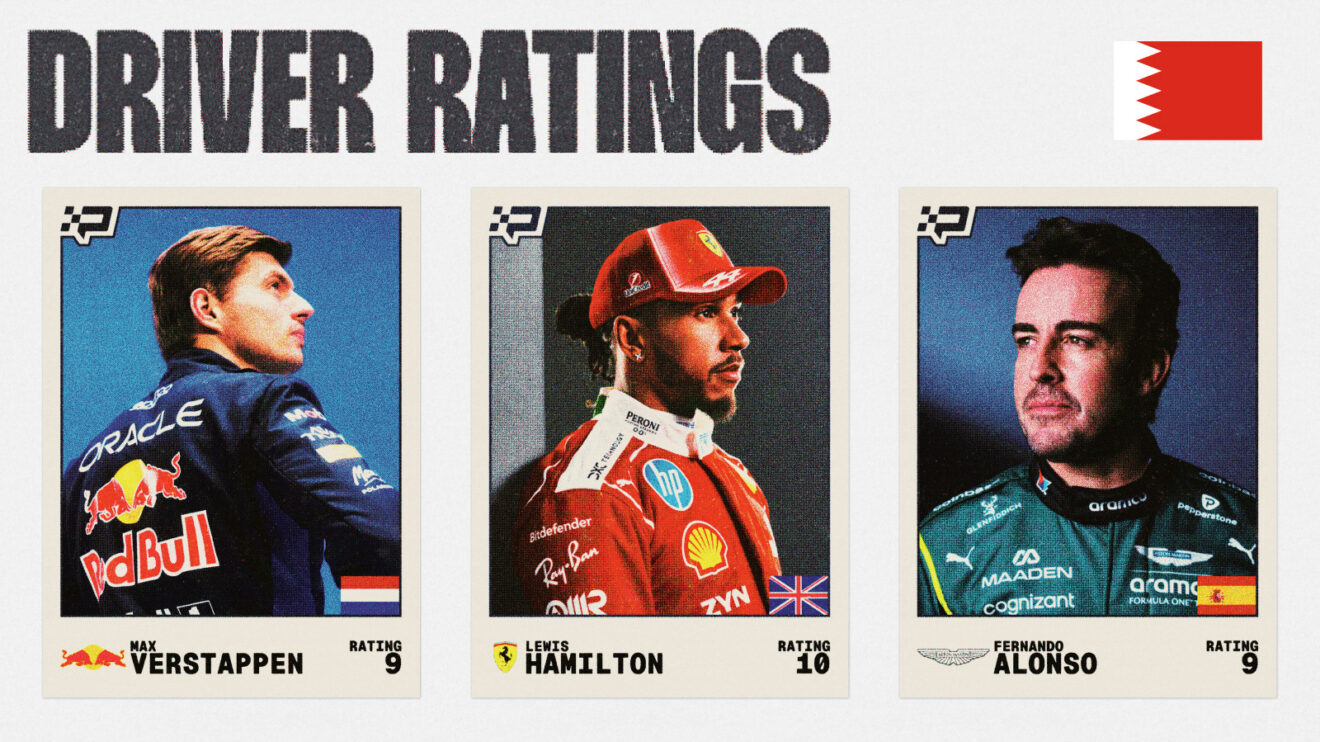 A stylised image of Lewis Hamilton, Max Verstappen, and Fernando Alonso.