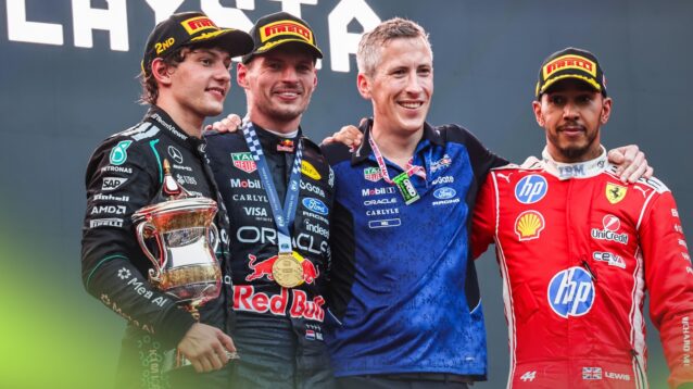 Antonelli joins Hamilton and Verstappen on the Malaysia podium