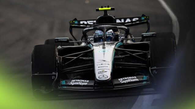 Mercedes driver Kimi Antonelli in Singapore.