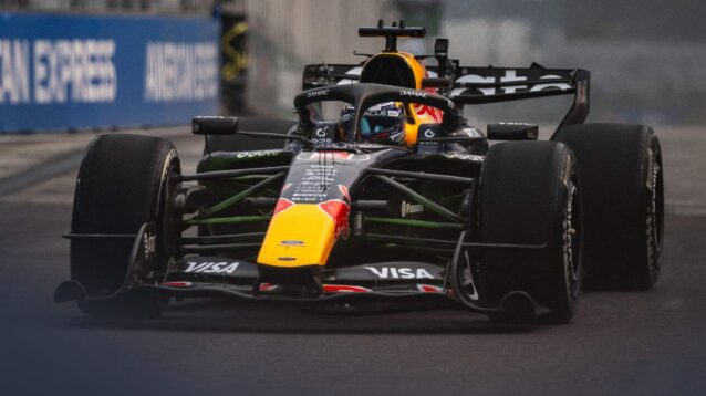 Max Verstappen drives his Red Bull at the Singapore Grand Prix.