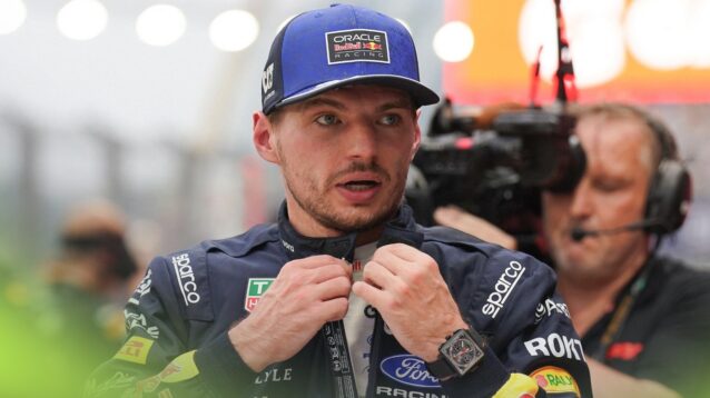 Max Verstappen in parc ferme following the Singapore GP sprint.