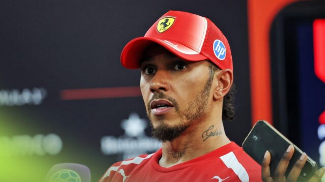 Lewis Hamilton in the paddock at the Singapore GP.