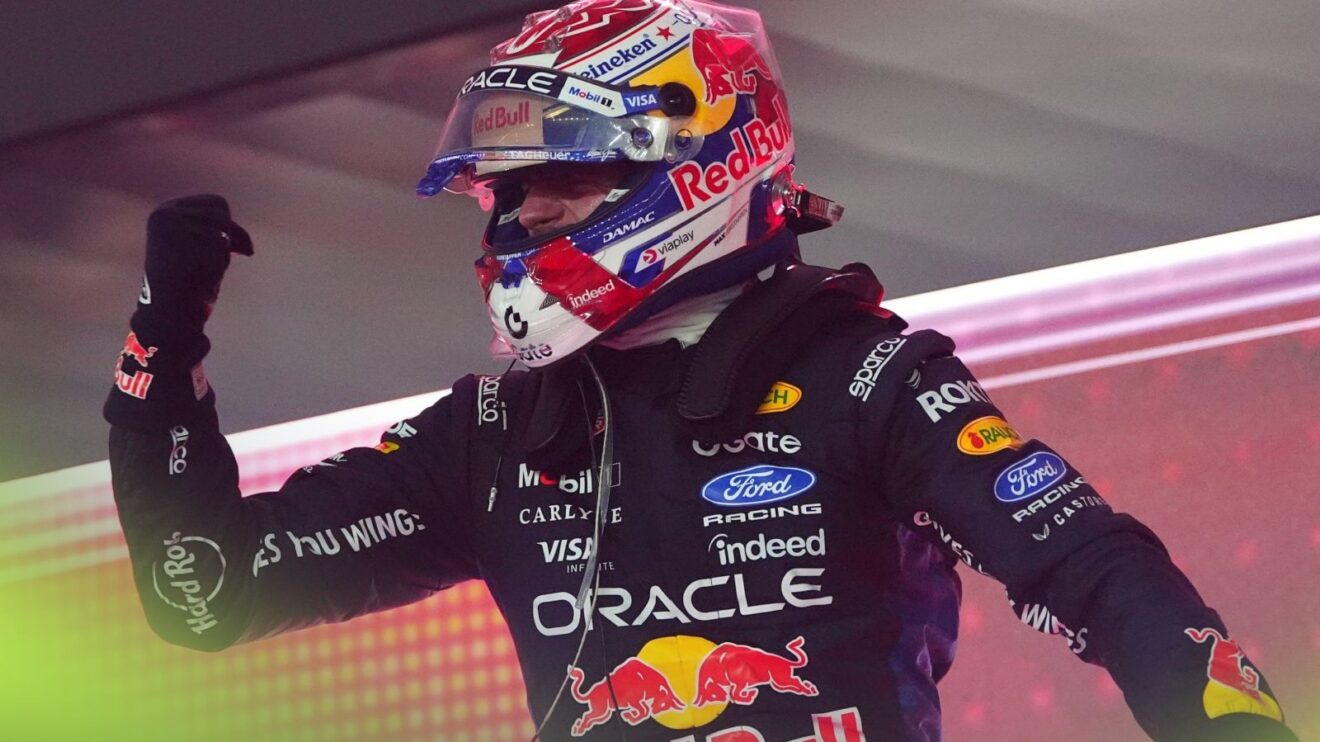 Max Verstappen, Red Bull, celebrates winning the 2026 Singapore Grand Prix