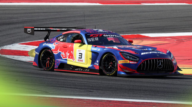 Max Verstappen on track at Portimao as part of the GT World Challenege Europe.