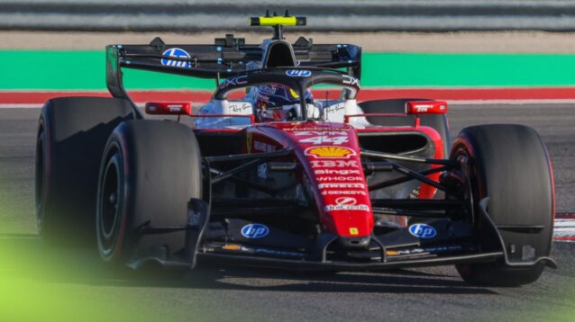 Lewis Hamilton in action for Ferrari at the 2026 United States Grand Prix