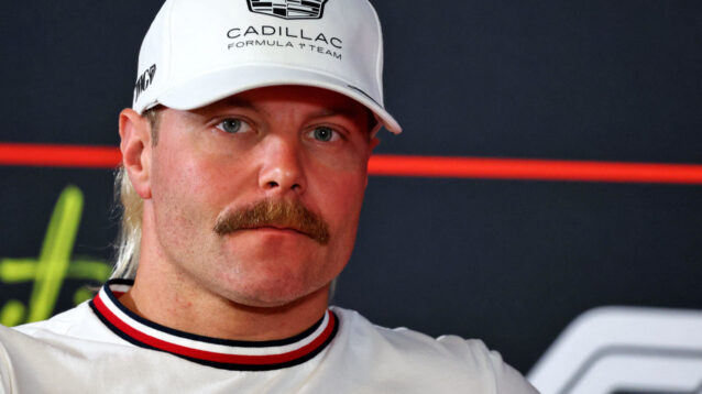 Valtteri Bottas staring ahead during a press conference