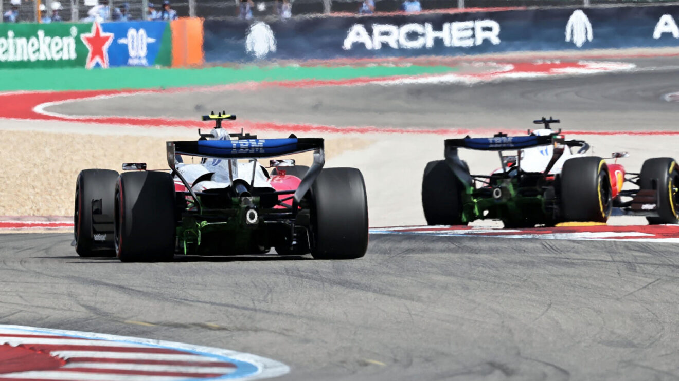 The Ferrari teammates on track