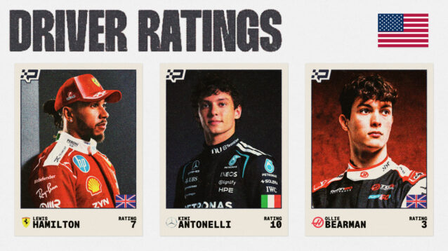 Kimi Antonelli, Lewis Hamilton, and Oliver Bearman.