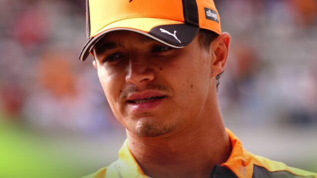 Lando Norris up close, McLaren cap