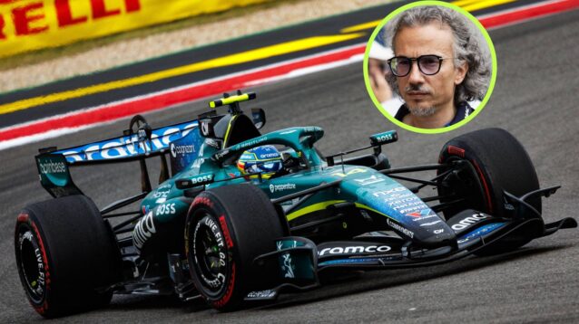 Aston Martin's Fernando Alonso on track at the 2026 United States Grand Prix.