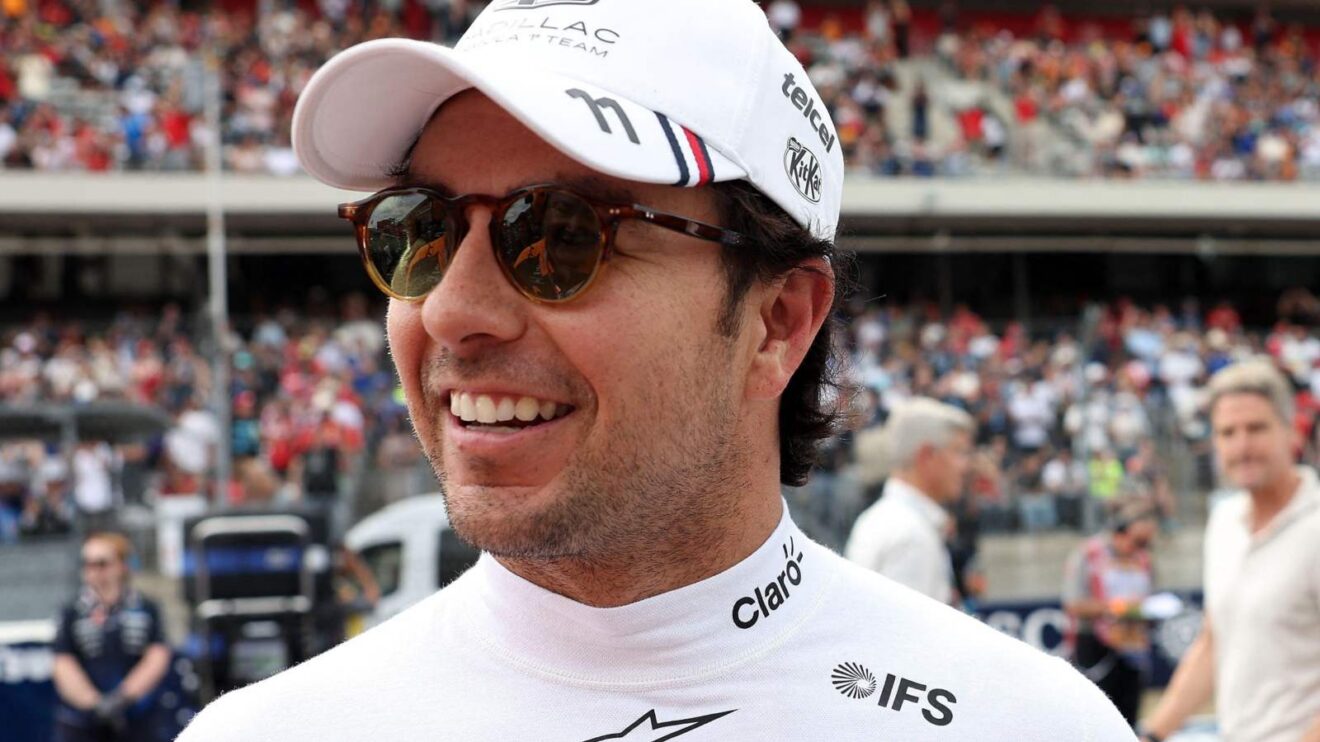 Sergio Perez smiles on the grid in Austin.
