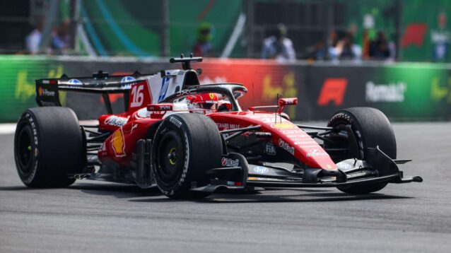 Charles Leclerc drives in free practice at the Mexico City Grand Prix.