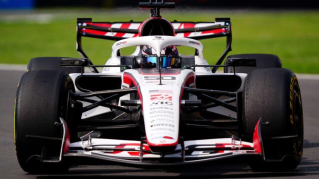 Ryo Hirakawa drives for Haas in free practice in Mexico.
